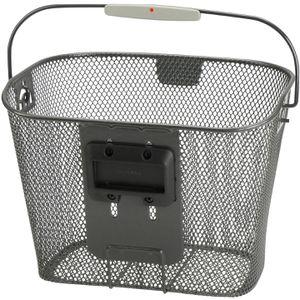 Produktbild für Fahrradkorb KLICKfix Uni, anthrazit, aus Metall, 16 Liter