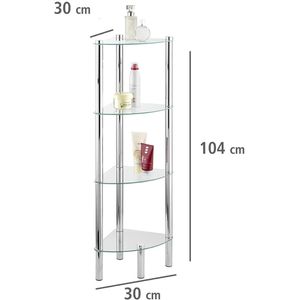 Produktbild für Badregal Wenko Yago 15852100, aus Glas / Edelstahl, verchromt