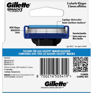Produktbild für Rasierklingen Gillette Mach3 Turbo