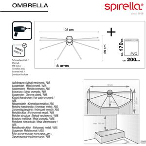 Produktbild für Duschvorhang Spirella Duschspinne Ombrella, 200 x 170 cm