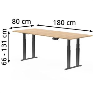 Produktbild für Schreibtisch FlexiSpot E7B Plus, ahorn / schwarz