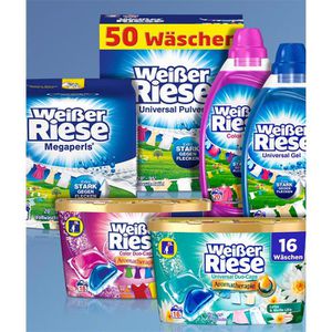 Weißer-Riese Waschmittel Pulver, AG Waschladungen 50 Universal kg, Vollwaschmittel, Böttcher – 2,5