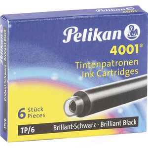 brilliant schwarz Farbe 12 Pelikan Tintenpatronen 4001® Füllerpatronen 