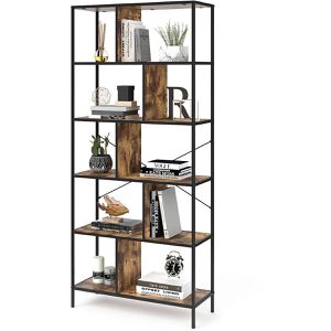 Produktbild für Bücherregal Vicco Fyrk, schwarz / dunkelbraun