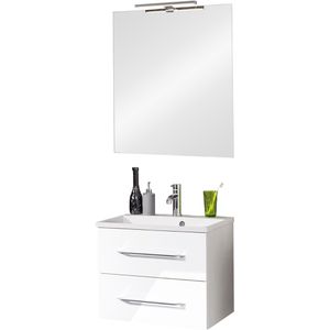 Waschtisch Fackelmann B.clever, mit Spiegel, hängend, weiß