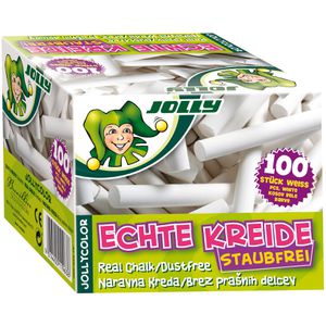 Jolly Kreide 8300-0002, 100 Stück, Tafelkreide, rund, weiß , 100 Stück