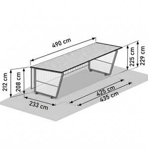 Produktbild für Fahrradunterstand WSM Siegen S18 K, grauweiß, aus Metall