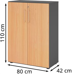 Produktbild für Aktenschrank Hammerbacher Serie 9 Advanced, aus Holz
