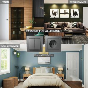 Produktbild für Lichtschalter McPower Flair anthrazit