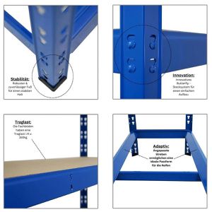 Produktbild für Reifenregal PROREGAL TIGER, blau, für 12 Reifen