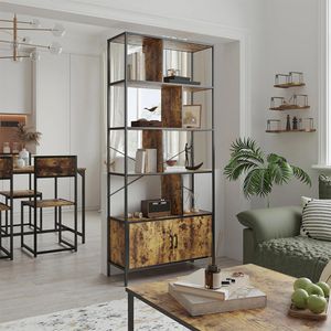 Produktbild für Bücherregal Vicco Fyrk, schwarz / dunkelbraun