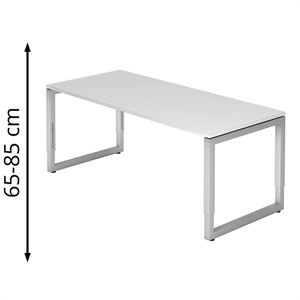 Schreibtisch Hammerbacher R-Serie, weiß / silber