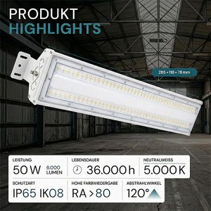 Produktbild für LED-Hallenstrahler Luxula LX500125, 50 Watt