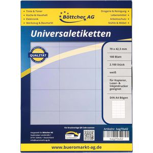 Produktbild für Universaletiketten Böttcher-AG Premium, selbstklebend, weiß