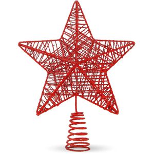 Christbaumspitze TK-Gruppe 98400, glitzernd, rot