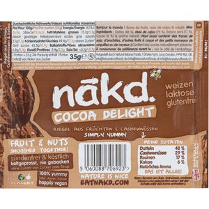 Nakd Müsliriegel Cacao Delight, je 35g, 18 Riegel – Böttcher AG