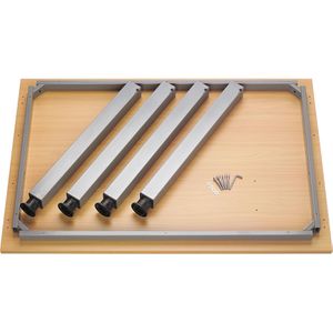 Produktbild für Schreibtisch Hammerbacher Q-Serie, ahorn / silber