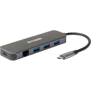 Produktbild für USB-Hub D-Link DUB-2334, grau, mit LAN