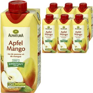 Alnatura Saft Apfel-Mango, BIO, 100% Fruchtgehalt, je 0,75 Liter, 6 Stück