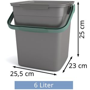 Produktbild für Mülleimer Curver KIS Smart Bio, grau/grün