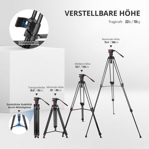 Produktbild für Stativ Neewer TP75, Höhe bis 189 cm