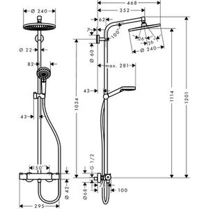 Produktbild für Duschsystem hansgrohe Crometta S 240, verchromt