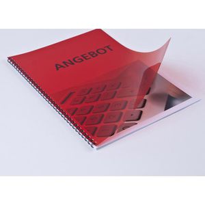 Produktbild für Bindefolien Renz rot-transparent, 200 mic
