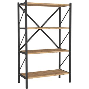 Produktbild für Bücherregal VCM Insasi, 918399, schwarz / honig eiche