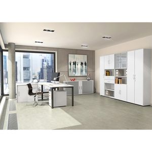 Produktbild für Sideboard Geramöbel S-382104-W, aus Holz, silber / weiß