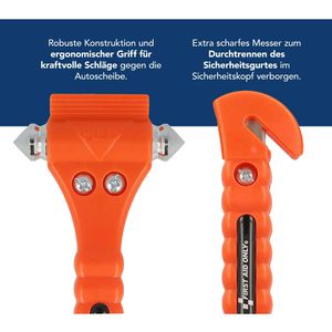 Produktbild für Nothammer First-Aid-Only 2-in-1-Fluchtwerkzeug