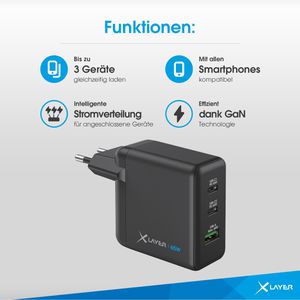 Produktbild für USB-Ladegerät XLayer 219588 GaN, 65 Watt