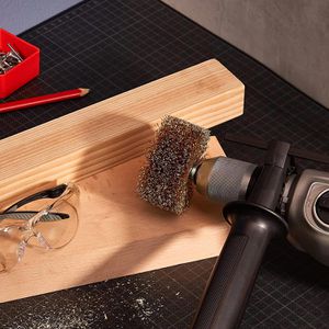 Produktbild für Drahtbürste Wolfcraft gewellt Holz-Struktur-Bürste