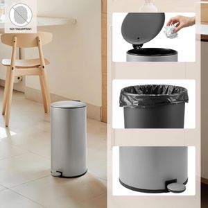 Produktbild für Mülleimer hJh-OFFICE CLEAN STEP 2, grau