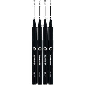 Produktbild für Fineliner Molotow Blackliner Set 2, schwarz