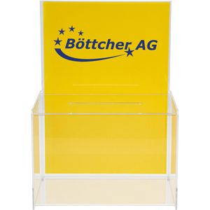 Produktbild für Spendenbox Böttcher-AG Premium, Acryl, transparent, glasklar