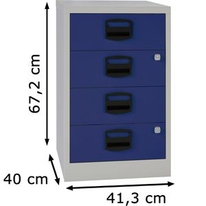 Produktbild für Standcontainer Bisley-Home PFA4S, grau / blau
