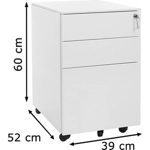 Produktbild für Rollcontainer Songmics OFC60WT, aus Metall, weiß