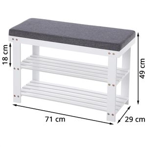 Produktbild für Schuhbank Songmics LBS604W01, weiß, aus Bambus