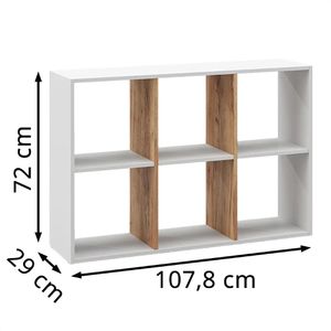 Produktbild für Bücherregal Vicco Karree, weiß / eiche