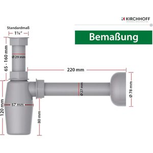 Produktbild für Siphon Kirchhoff ECO Tassensiphon für Waschbecken