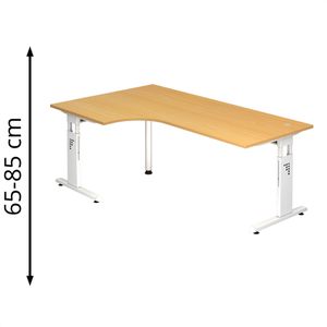 Produktbild für Schreibtisch Hammerbacher O-Serie, buche / weiß