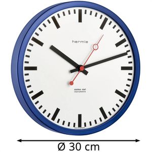 Produktbild für Wanduhr Hermle Grand Central 30471, Edelstahl, analog, Funkuhr
