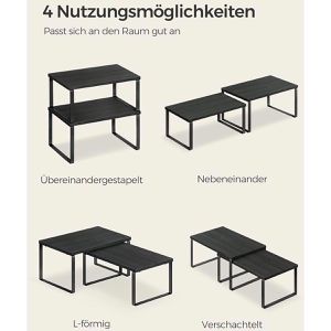 Produktbild für Küchenregal Songmics KCS028B01, schwarz, 4er Set