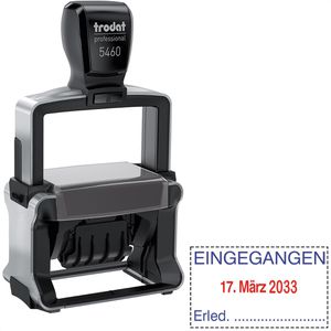 Datumstempel Trodat Professional 5460, rot/blau, selbstfärbend