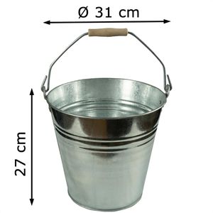 Produktbild für Ascheeimer HRB 667020, silber, mit Holzgriff