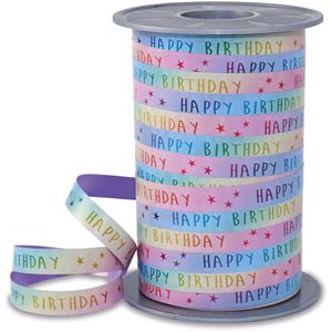 Geschenkband Präsent Rainbow Birthday pastell