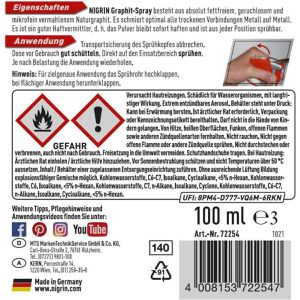 Produktbild für Türschlosspflege Nigrin 72254, Graphit-Spray