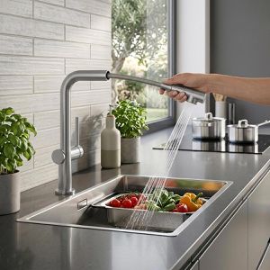 Produktbild für Küchenarmatur hansgrohe Talis M54, brushed black chrome