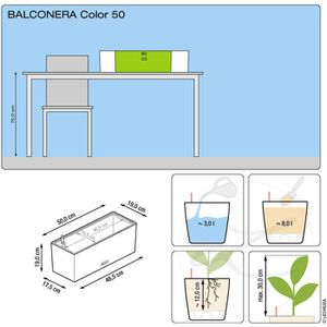Produktbild für Blumenkasten Lechuza BALCONERA Color 50, grau