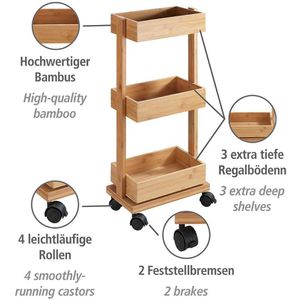 Produktbild für Badregal Wenko 24390100, aus Bambus, braun